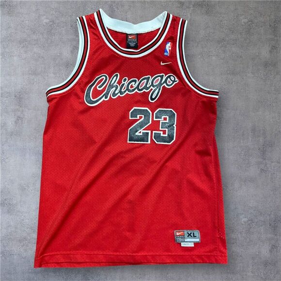 Nike Other - Nike Vintage Y2K NBA Chicago Bulls Jordan Rookie Jersey Red Black Youth XL